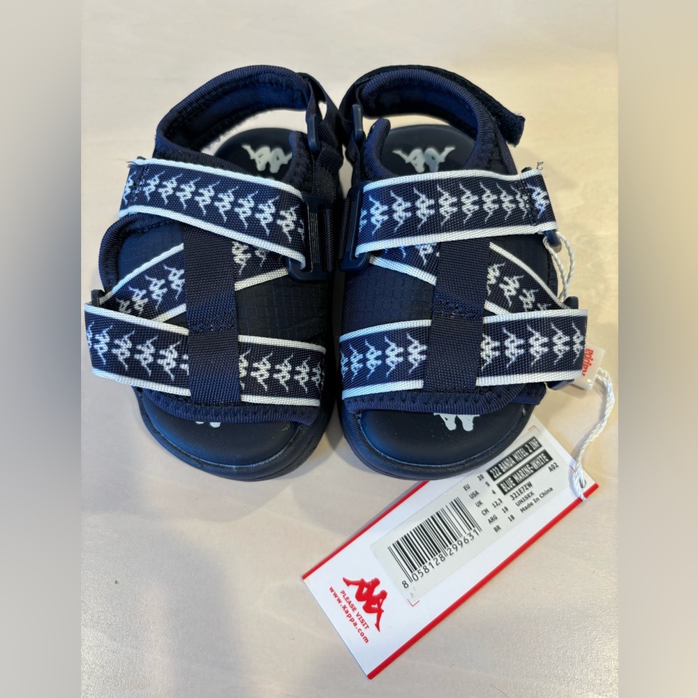 KAPPA Sandals Unisex Infant size 5 navy blue BRAND NEW, IN BOX, NEVER WORN